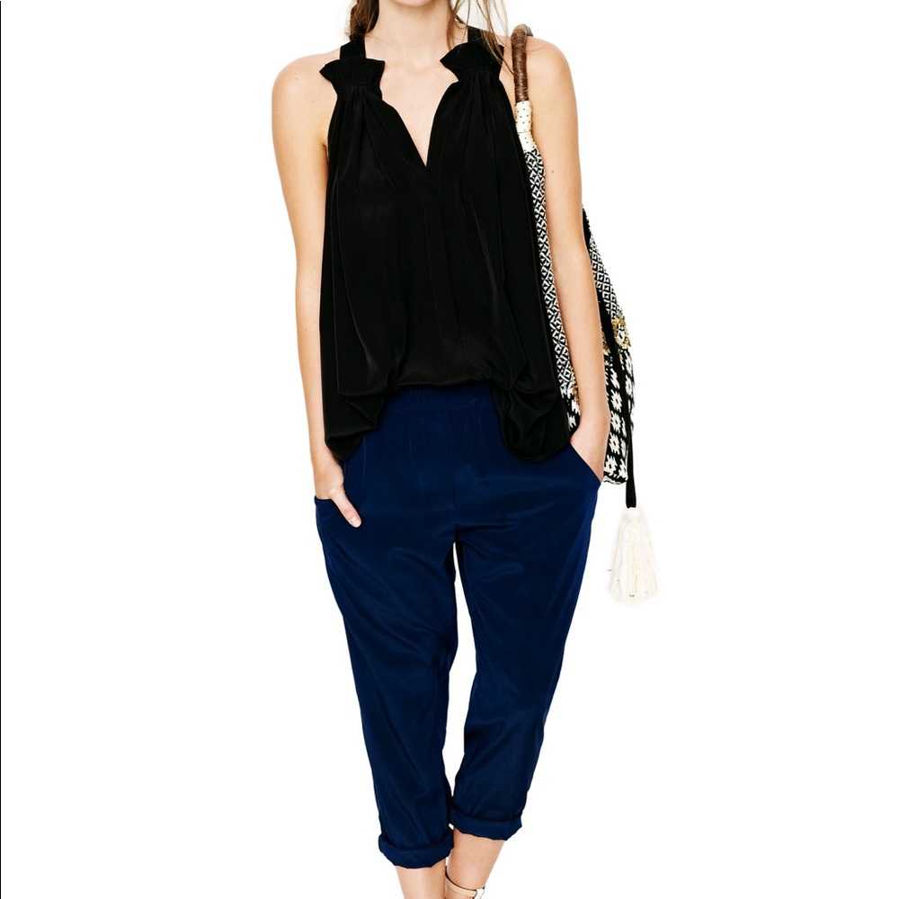Hatch Collection Maternity The Lily Tank Blouse Top Shirt Black One Size